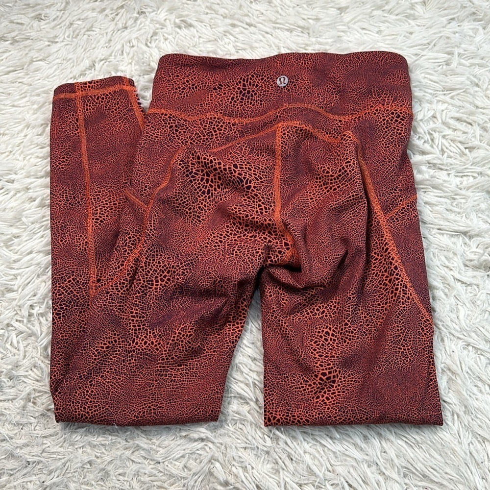 Lululemon Invigorate High-Rise Tight 25" Crackle Glaze Vintage Orange Larkspur - Picture 5 of 6